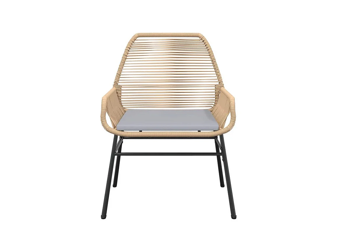 Ensemble à manger jardin coussins 7pcs marron poly rotin verre