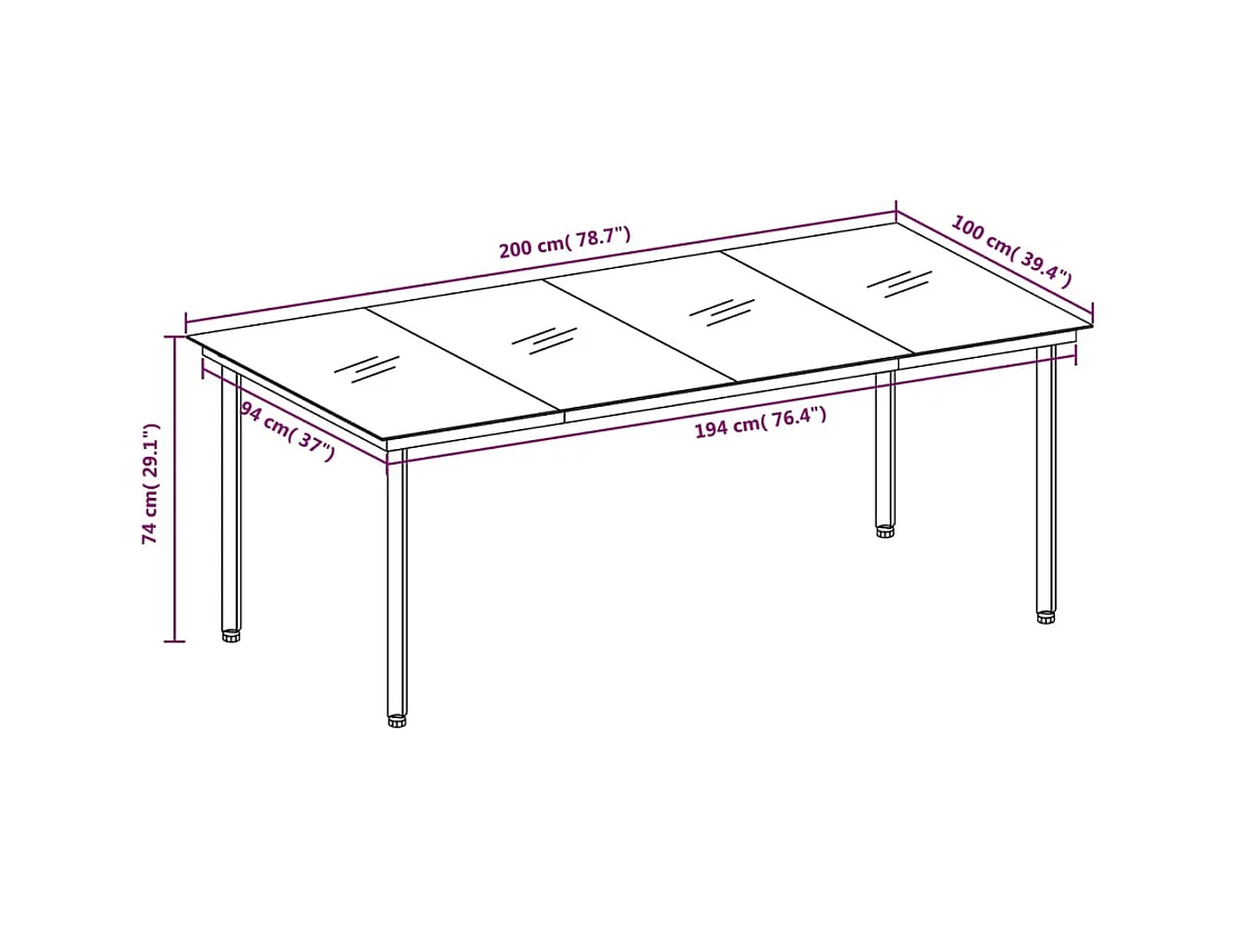 Ensemble de salle à manger de jardin 7 pcs Marron