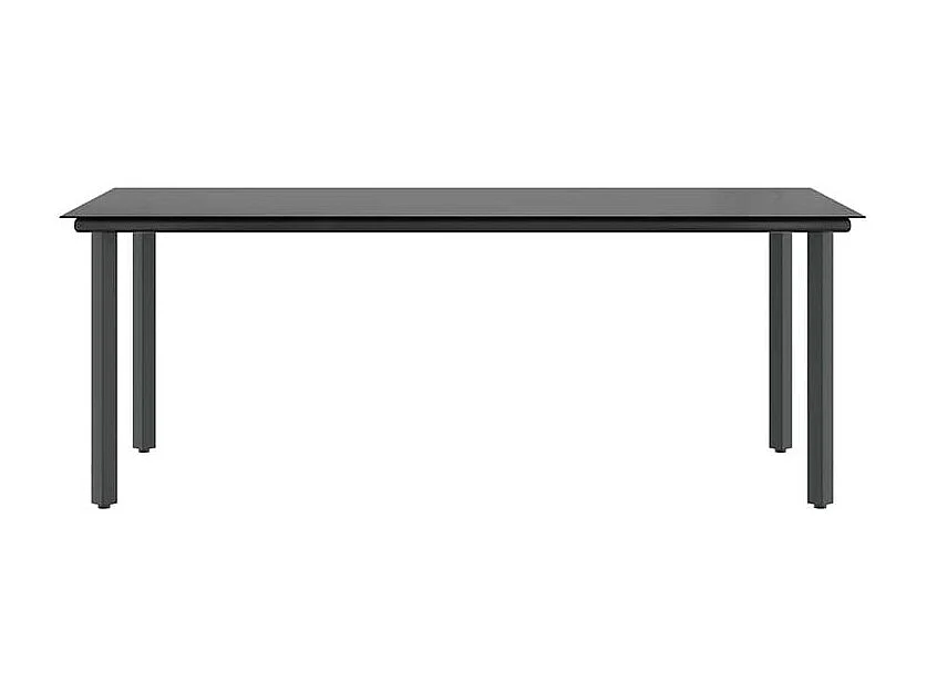 Ensemble à manger jardin coussins 7 pcs gris poly rotin verre