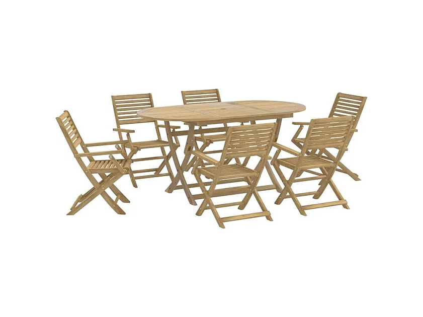 Ensemble à manger de jardin 7 pcs Bois d'acacia solide