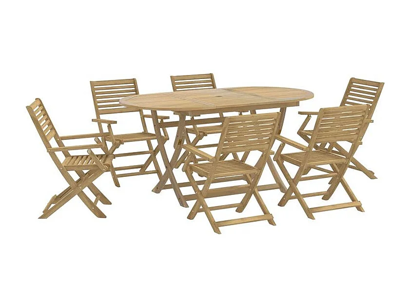 Ensemble à manger de jardin 7 pcs Bois d'acacia solide