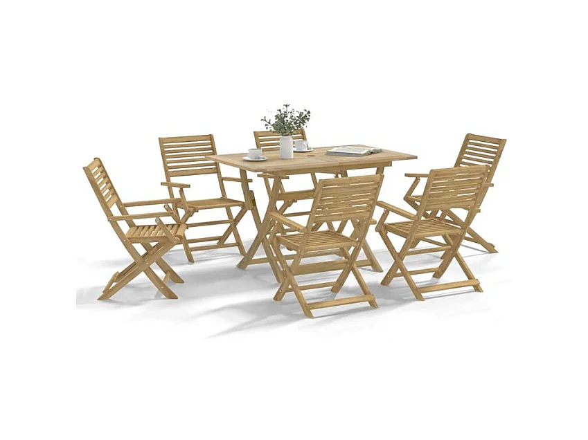 Ensemble à manger de jardin 7 pcs Bois d'acacia solide