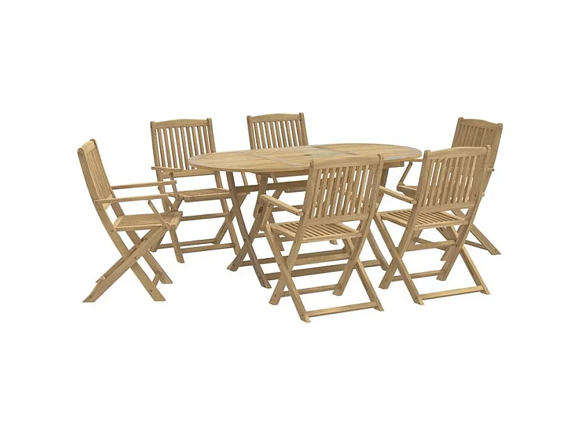 Ensemble à manger de jardin 7 pcs Bois d'acacia solide