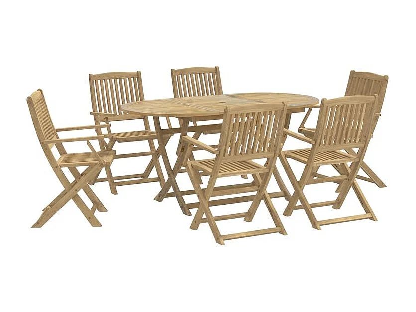 Ensemble à manger de jardin 7 pcs Bois d'acacia solide