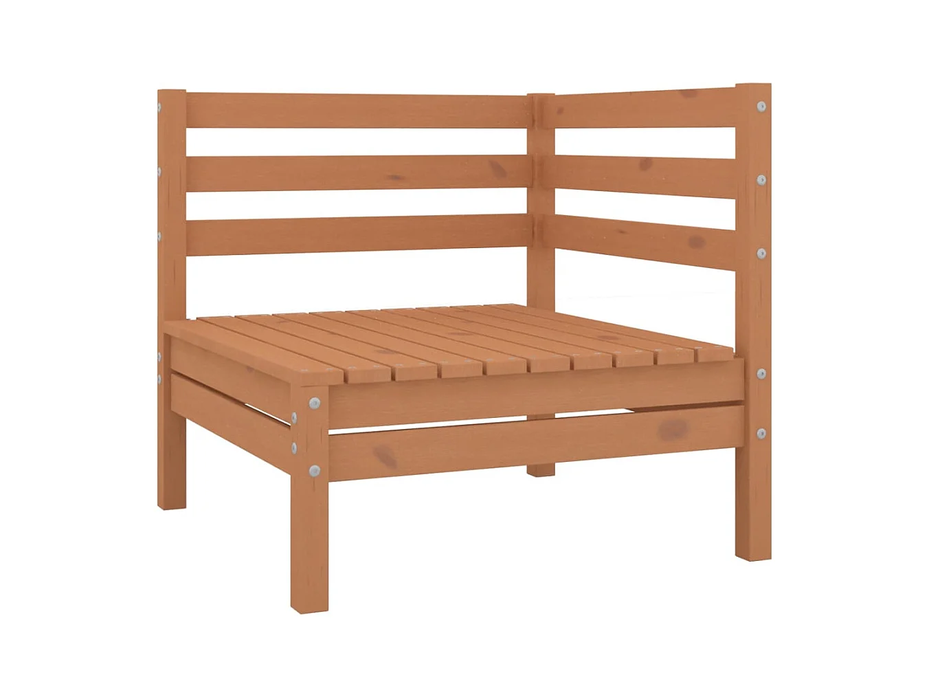 Canapés d'angle de jardin 2 pcs Marron miel Bois de pin massif