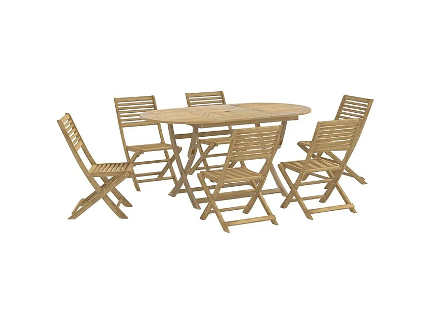 Ensemble à manger de jardin 7 pcs Bois d'acacia solide