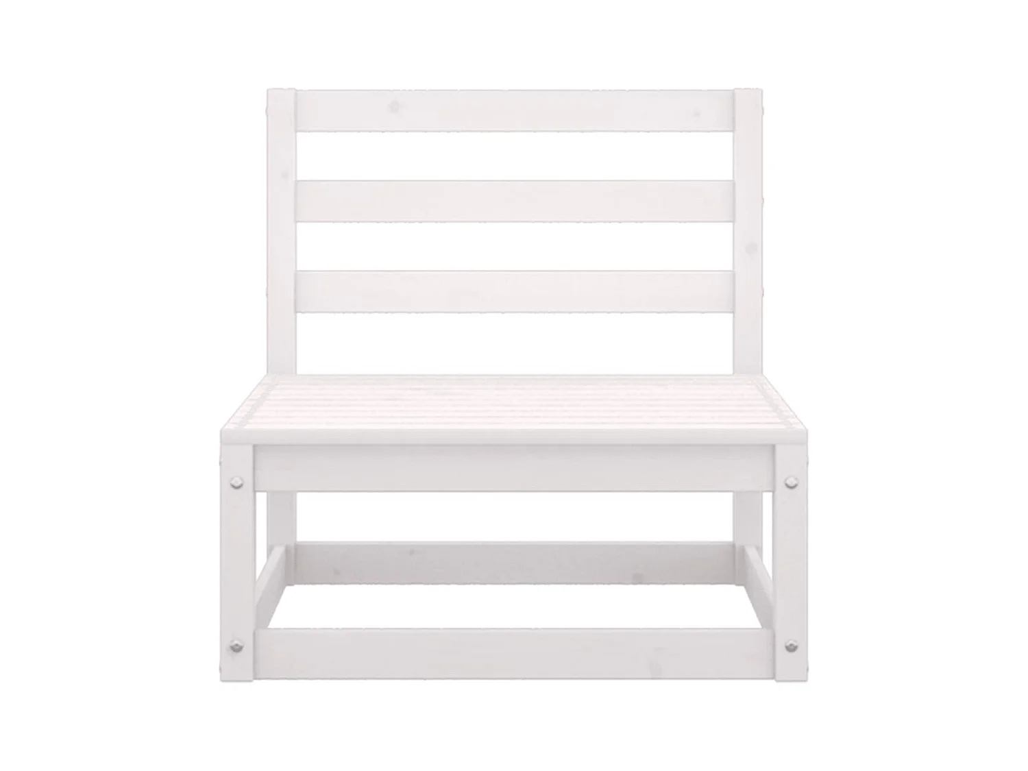 Canapés centraux de jardin 2 pcs Blanc Bois de pin massif