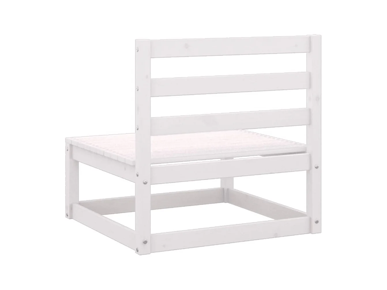 Canapés centraux de jardin 2 pcs Blanc Bois de pin massif