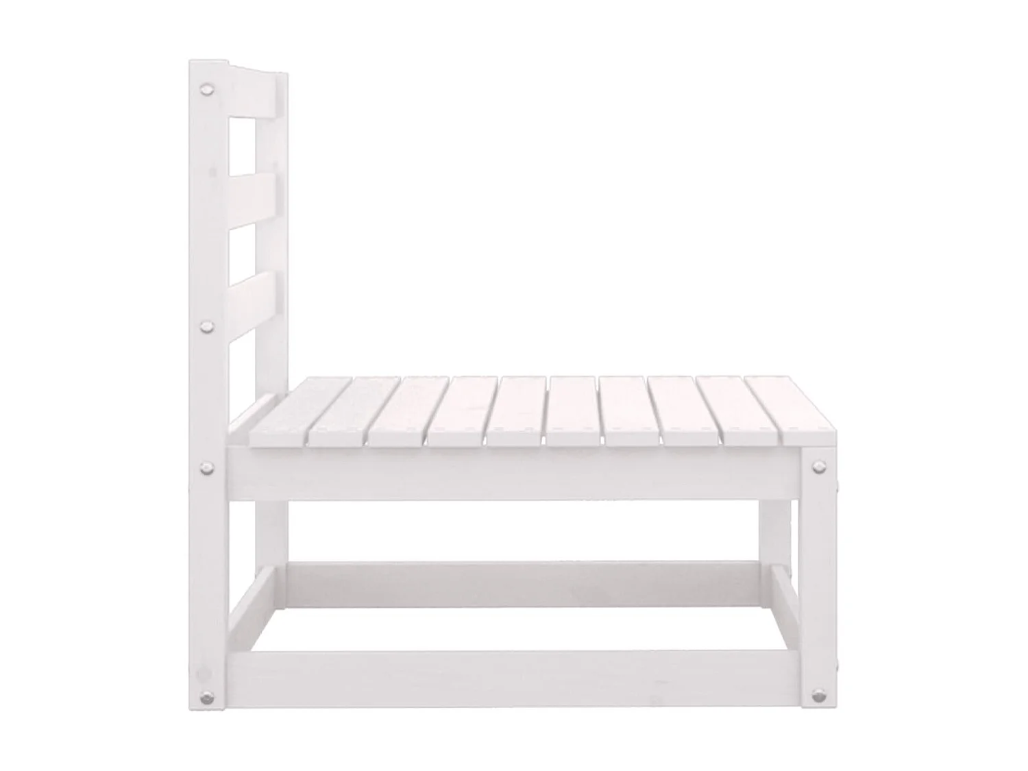 Canapés centraux de jardin 2 pcs Blanc Bois de pin massif