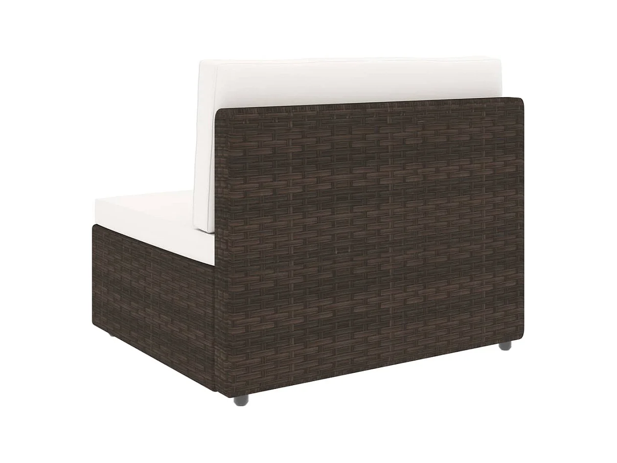 Salon de jardin 6 pcs avec coussins Marron Résine tressée 3