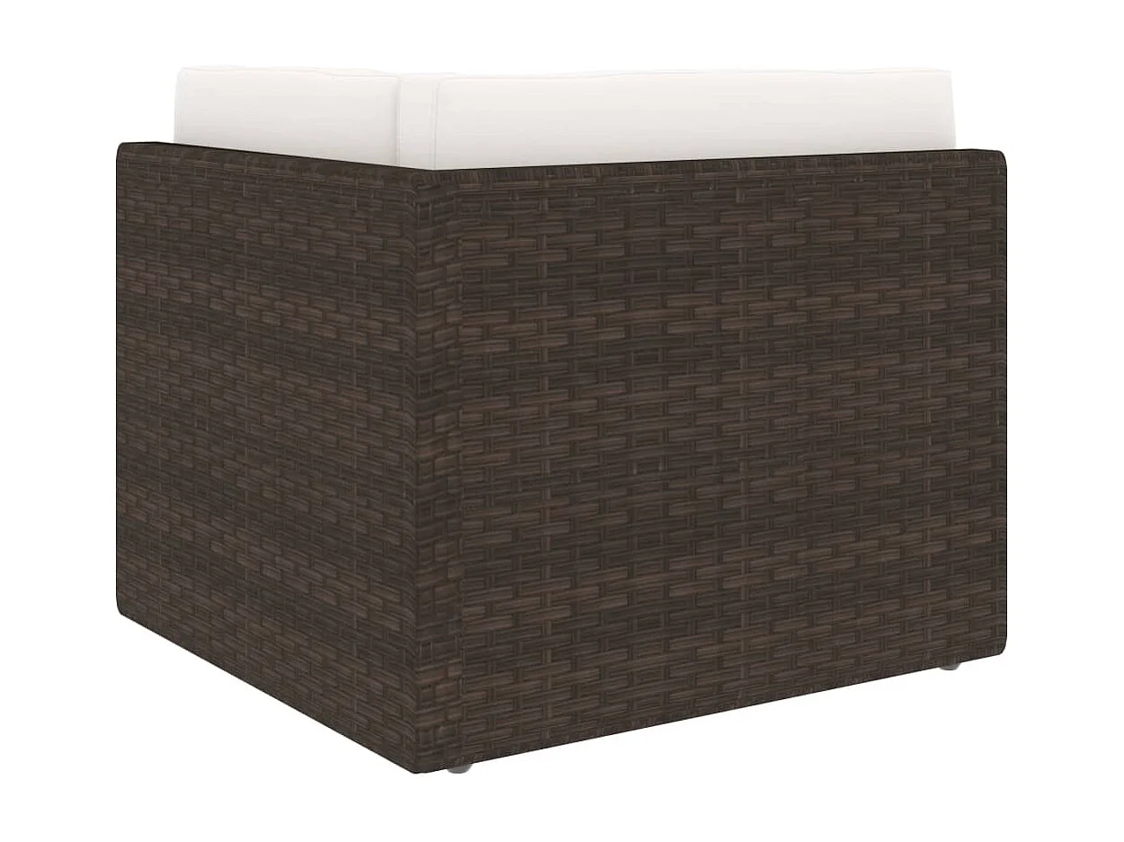 Salon de jardin 6 pcs avec coussins Marron Résine tressée 3