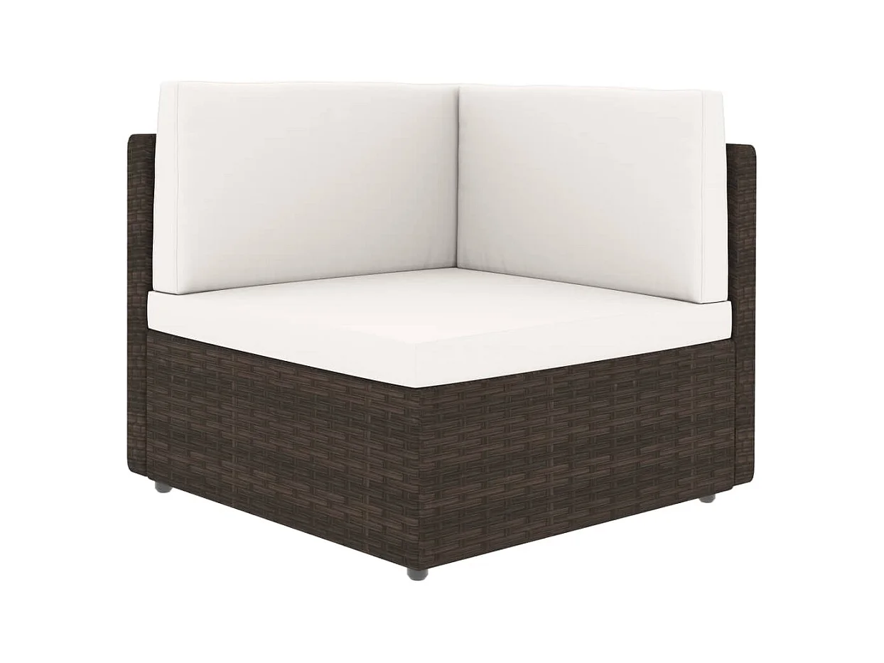 Salon de jardin 10 pcs avec coussins Marron Résine tressée 15