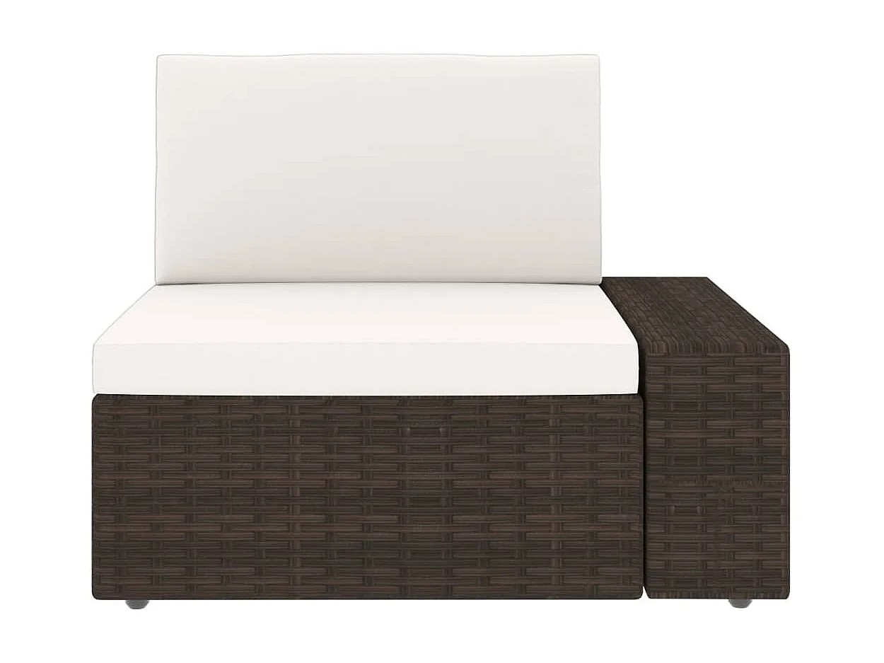 Salon de jardin 10 pcs avec coussins Marron Résine tressée 15