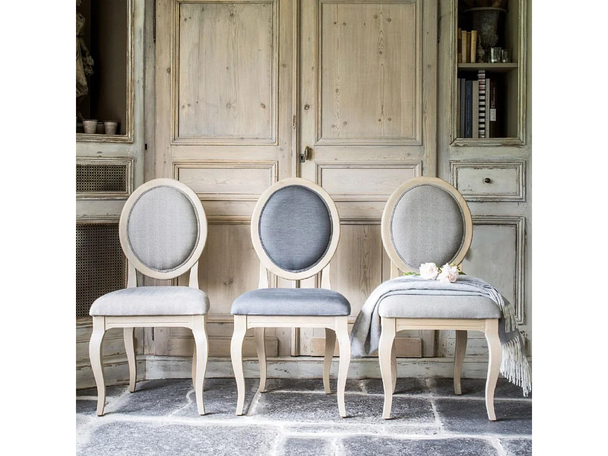 Lot de 2 chaises médaillon hortense Bois Beige - Les Étoffes Interior's