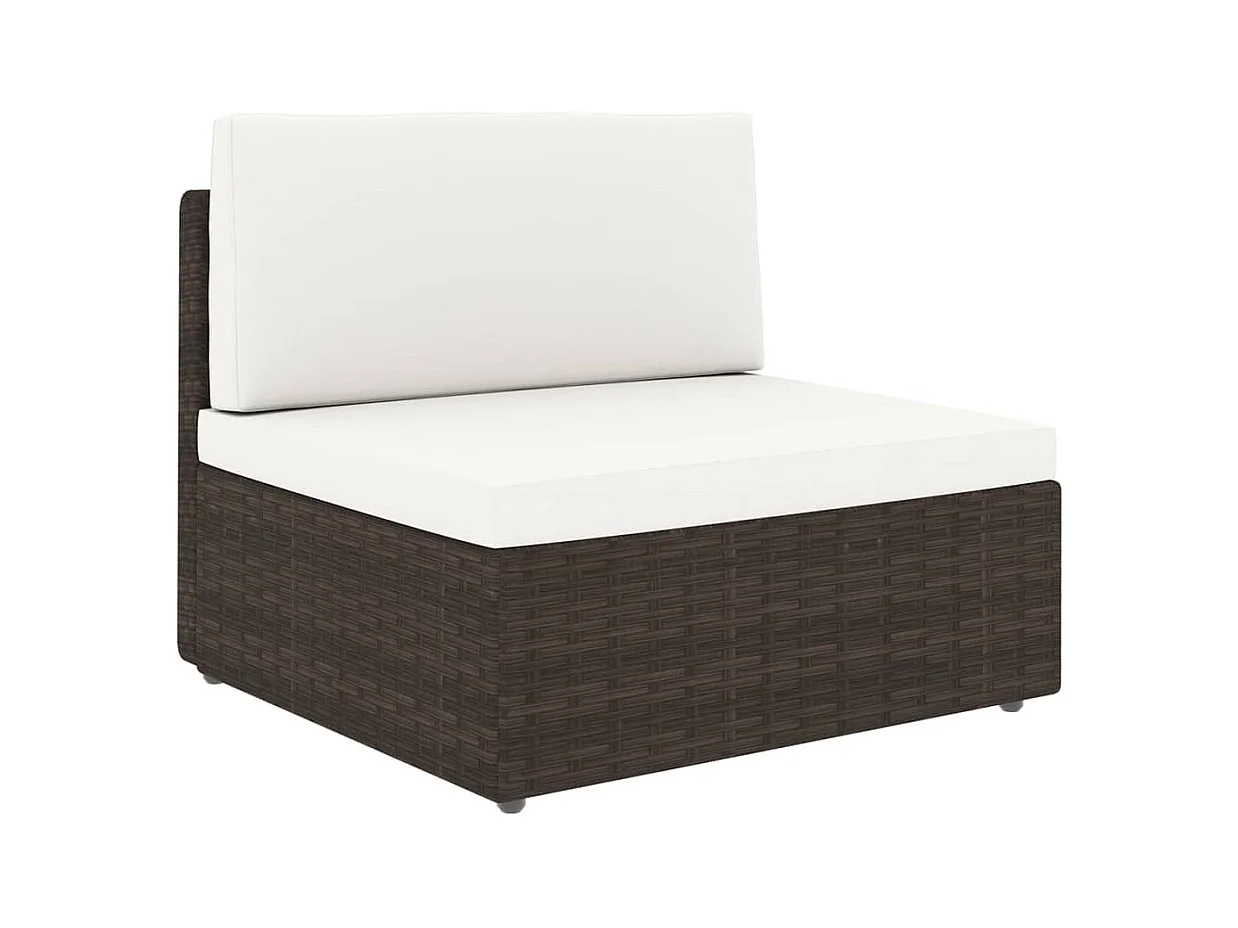 Salon de jardin 14 pcs avec coussins Marron Résine tressée 7