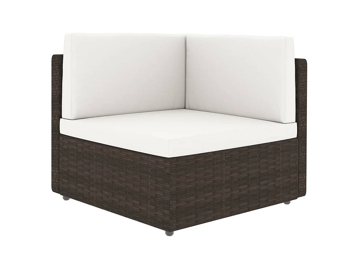 Salon de jardin 14 pcs avec coussins Marron Résine tressée 7