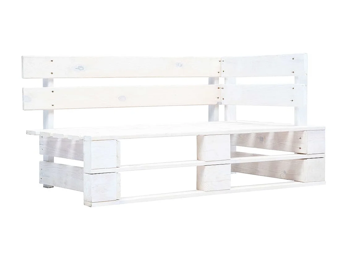 Salon de jardin palette 4 pcs et coussins Pin imprégné de blanc 8