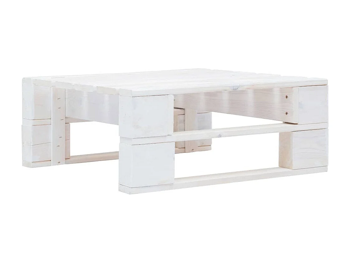 Salon de jardin palette 4 pcs et coussins Pin imprégné de blanc 8