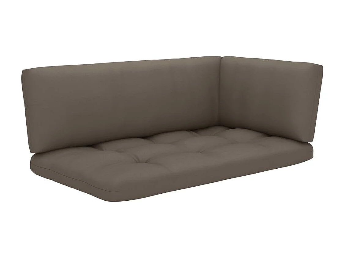 Salon de jardin palette 4 pcs et coussins Pin imprégné de blanc 8