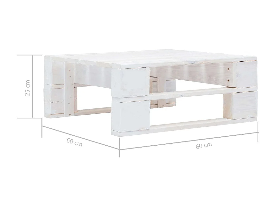 Salon de jardin palette 4 pcs et coussins Pin imprégné de blanc 8