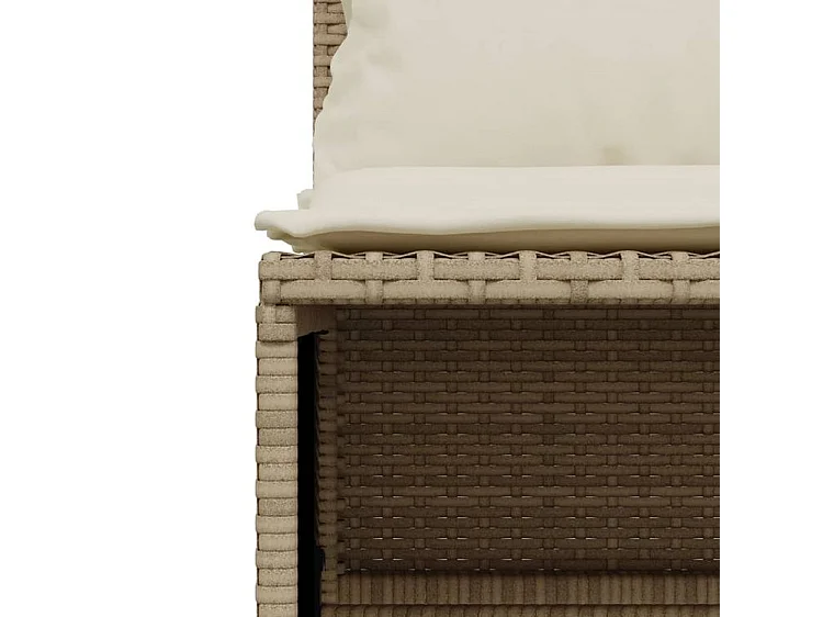 Salon de jardin avec coussins 4 pcs beige résine tressée