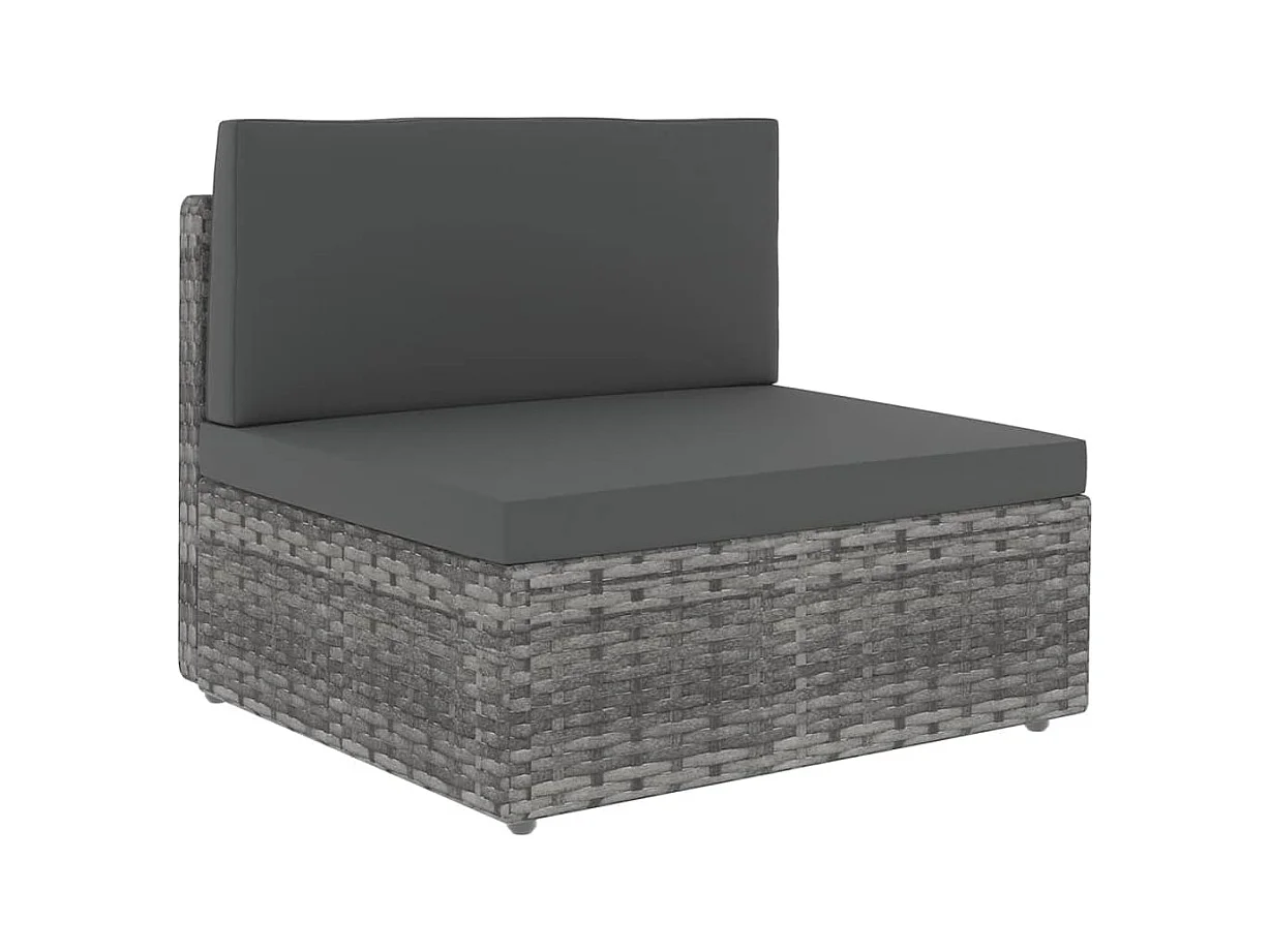 Salon de jardin 12 pcs avec coussins Gris Résine tressée 11