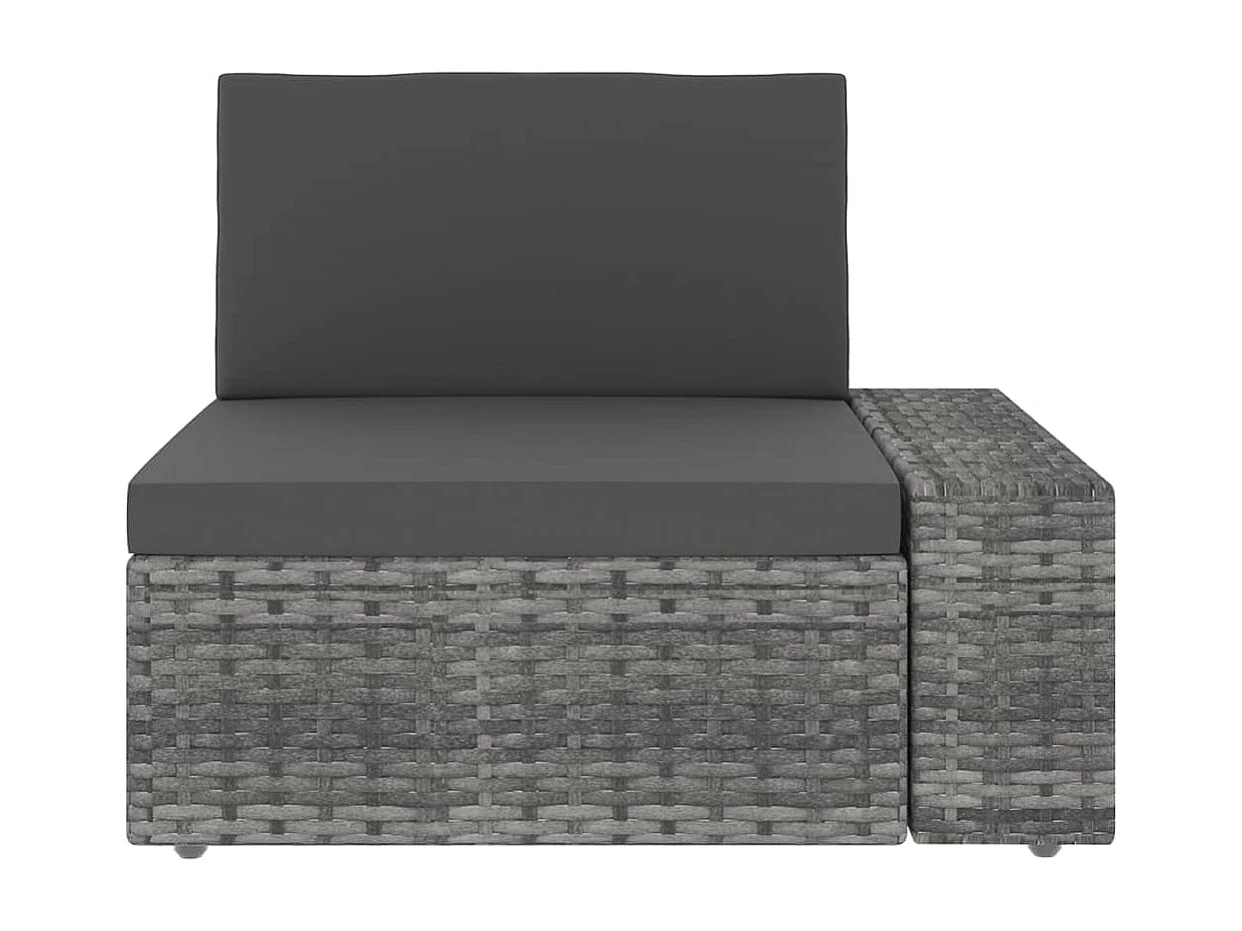 Salon de jardin 12 pcs avec coussins Gris Résine tressée 11