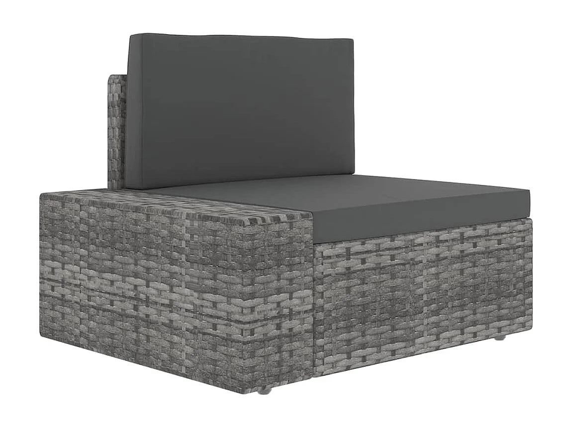 Salon de jardin 12 pcs avec coussins Gris Résine tressée 11