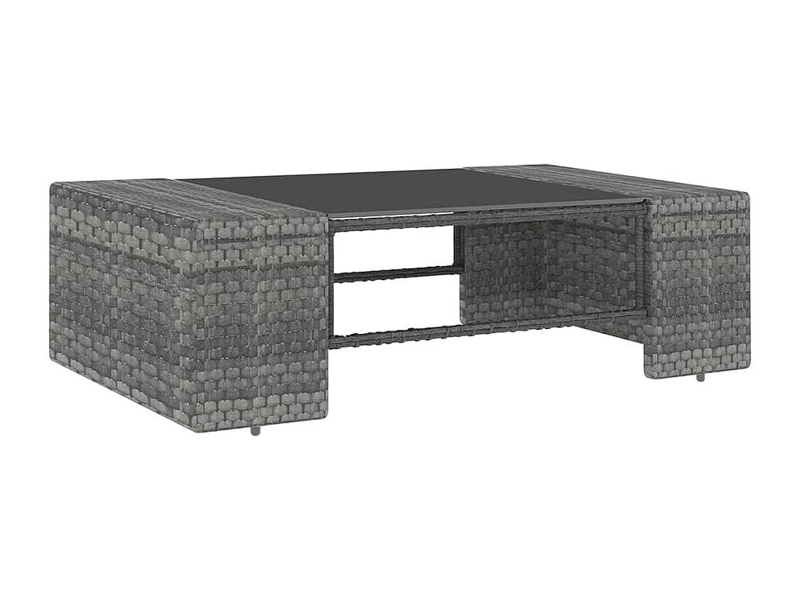 Salon de jardin 12 pcs avec coussins Gris Résine tressée 11