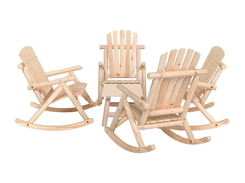 Ensemble de salon de jardin 5 pcs bois massif d'épicéa