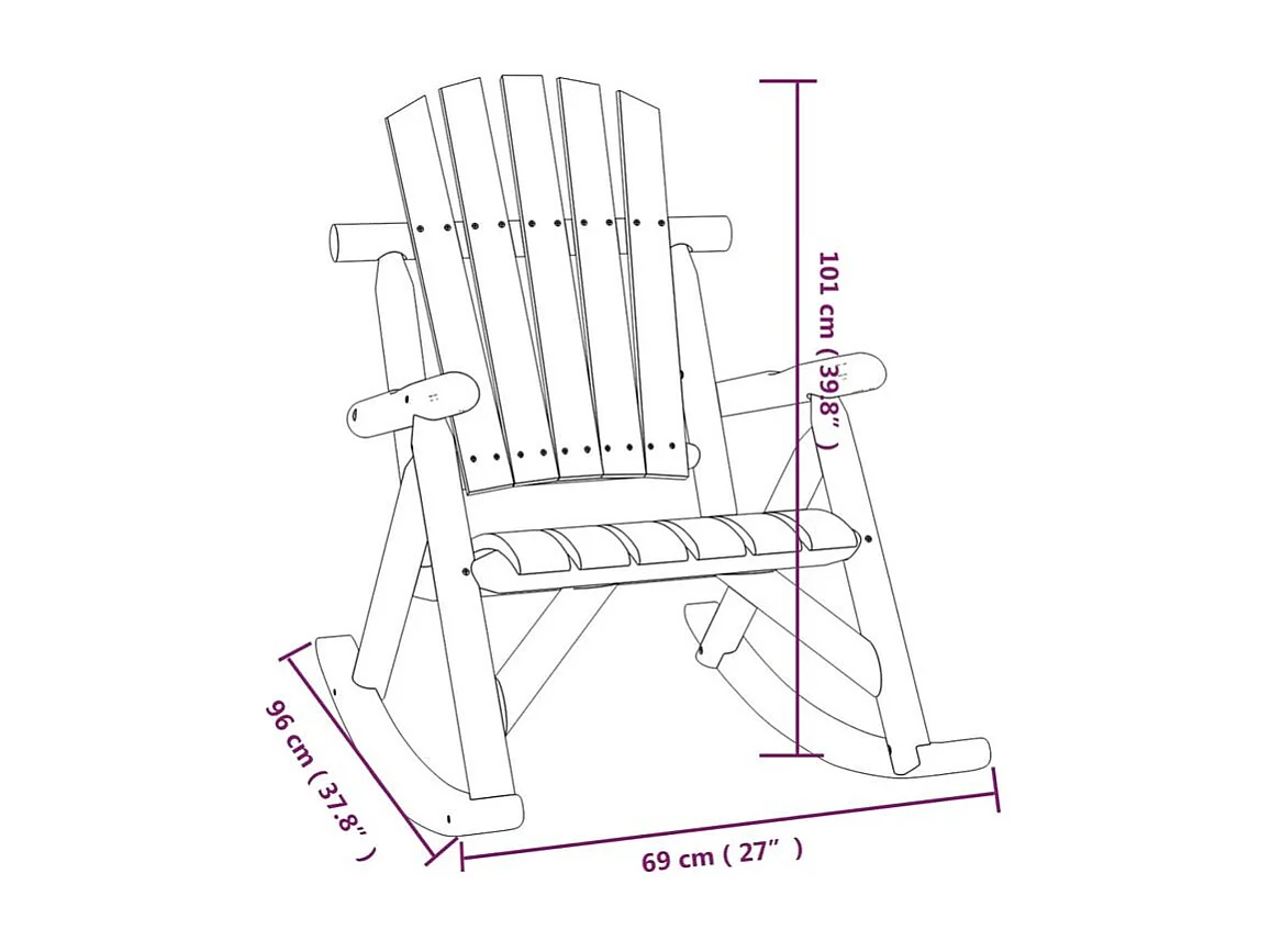 Ensemble de salon de jardin 5 pcs bois massif d'épicéa