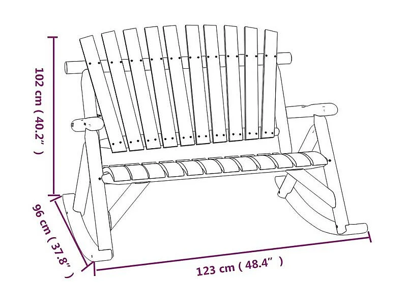 Ensemble de salon de jardin 5 pcs bois massif d'épicéa