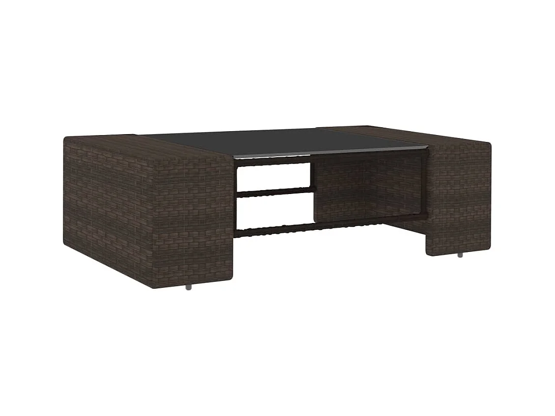 Salon de jardin 6 pcs avec coussins Marron Résine tressée