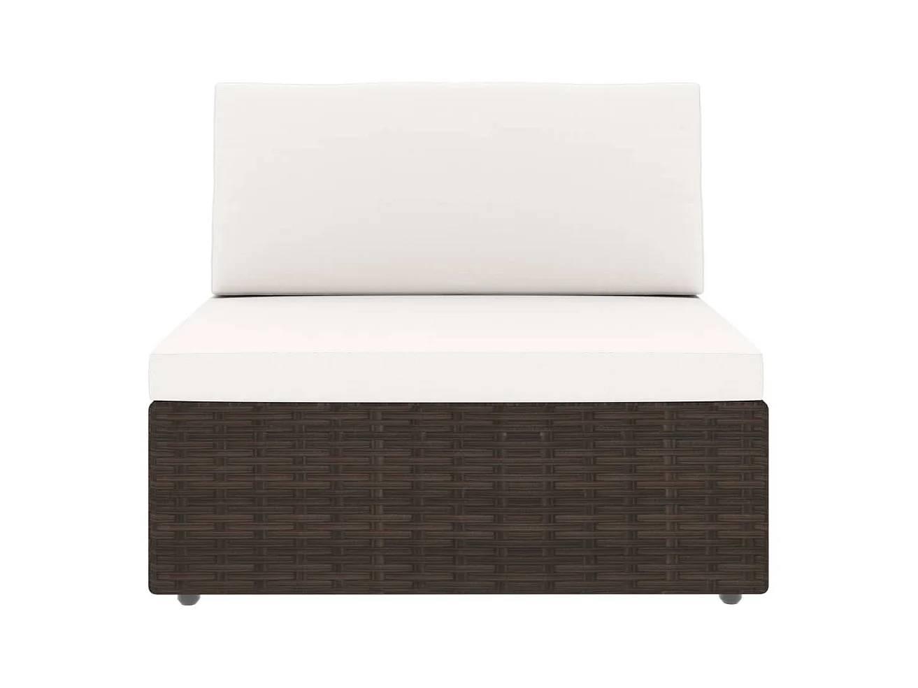 Salon de jardin 5 pcs avec coussins Marron Résine tressée 3