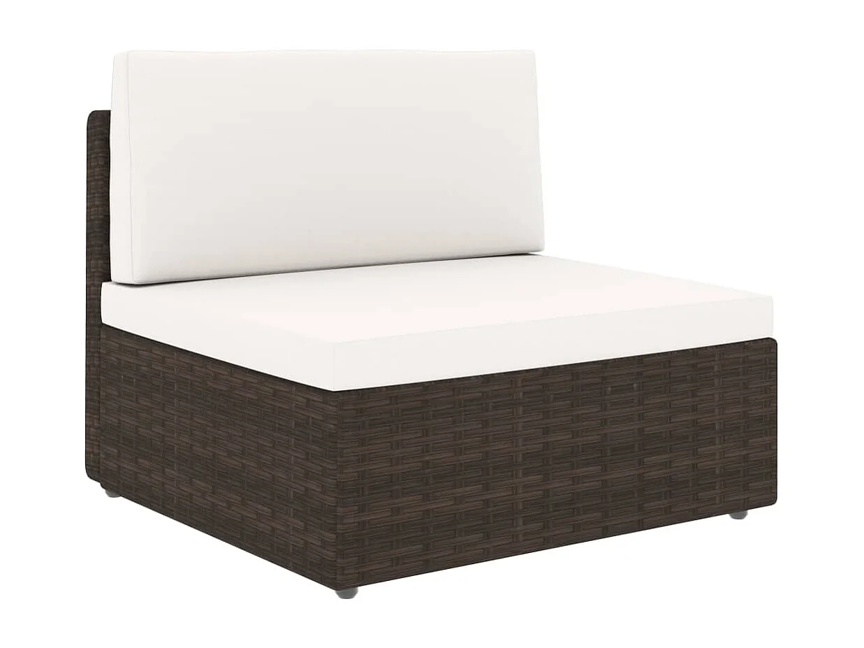 Salon de jardin 8 pcs avec coussins Marron Résine tressée 7