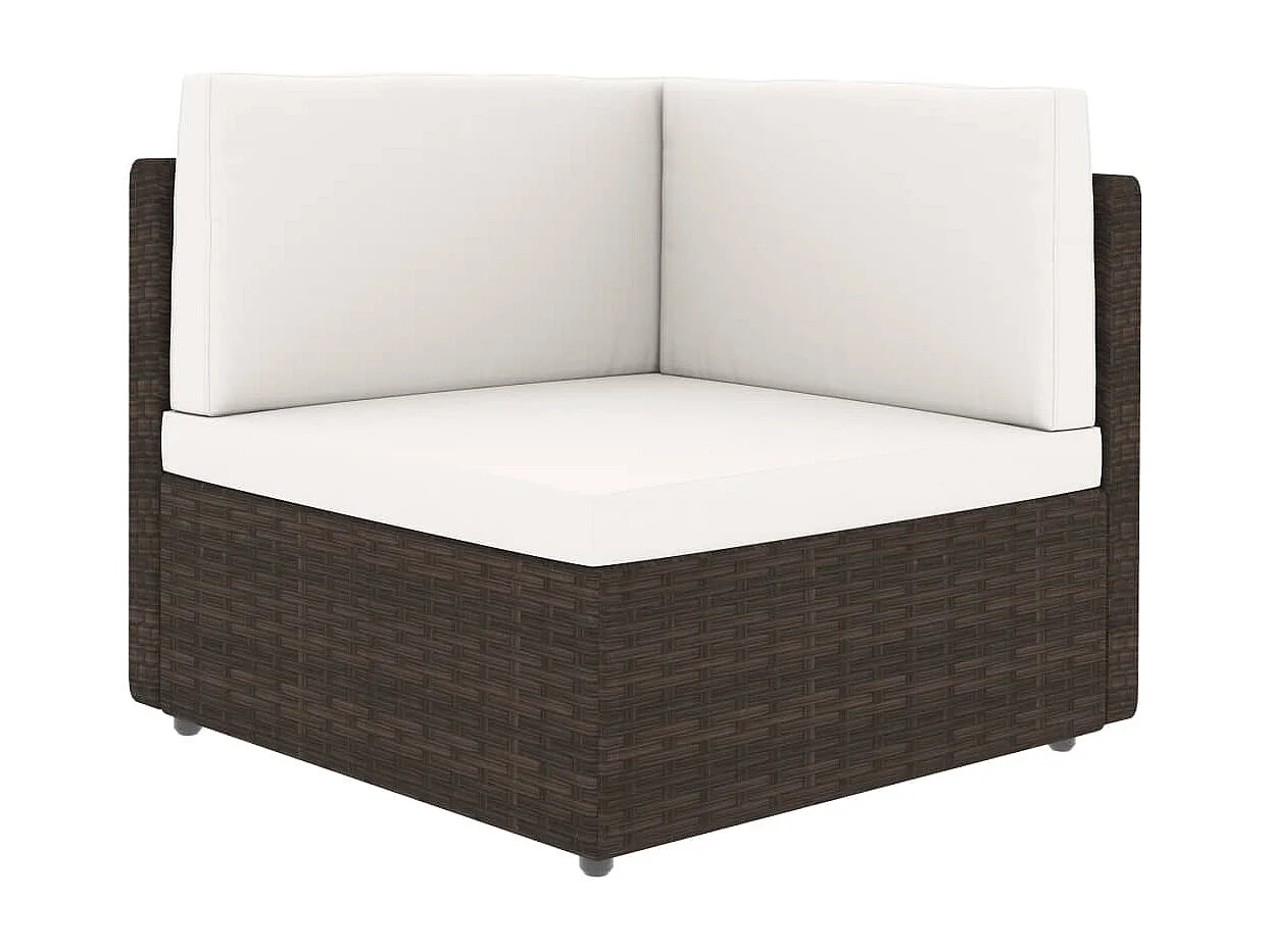 Salon de jardin 8 pcs avec coussins Marron Résine tressée 7