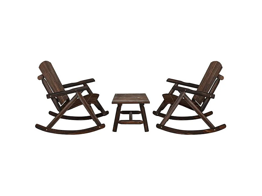 Ensemble de salon de jardin 3 pcs bois massif d'épicéa