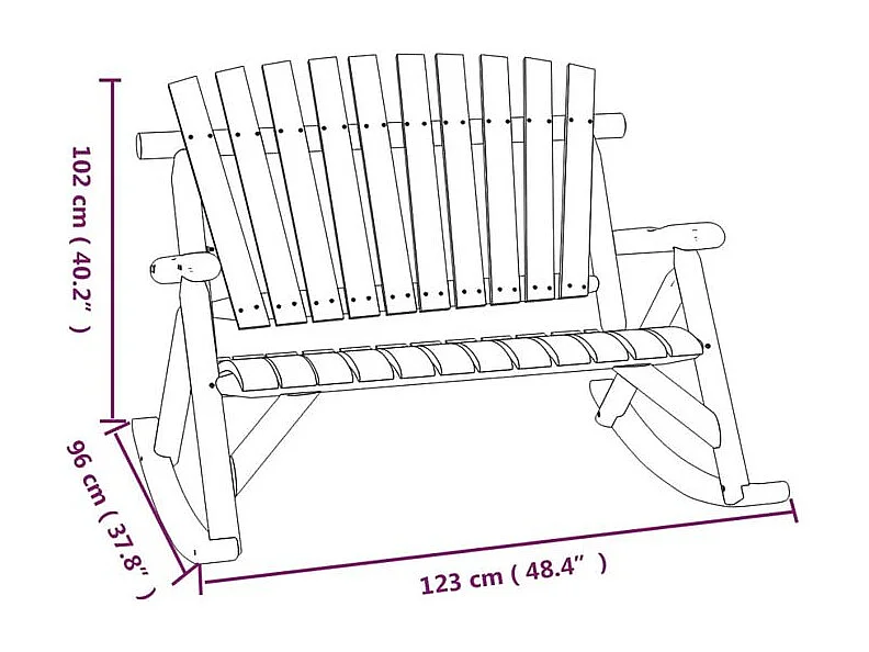Ensemble de salon de jardin 3 pcs bois massif d'épicéa