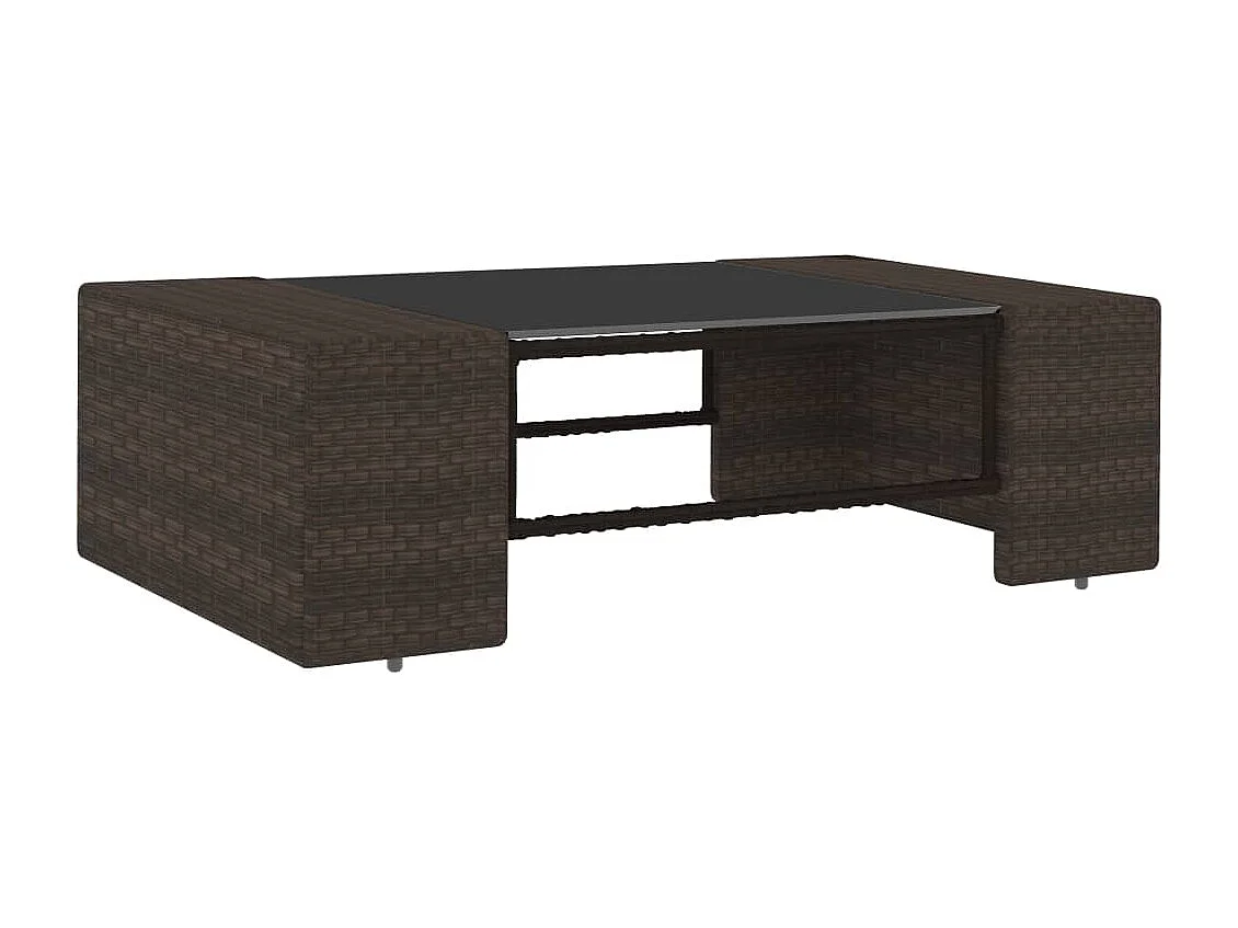 Salon de jardin 6 pcs avec coussins Marron Résine tressée 2