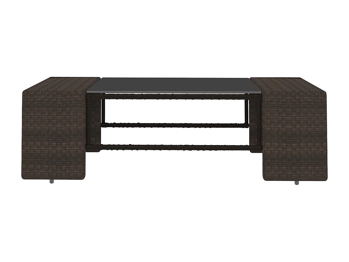 Salon de jardin 6 pcs avec coussins Marron Résine tressée 2