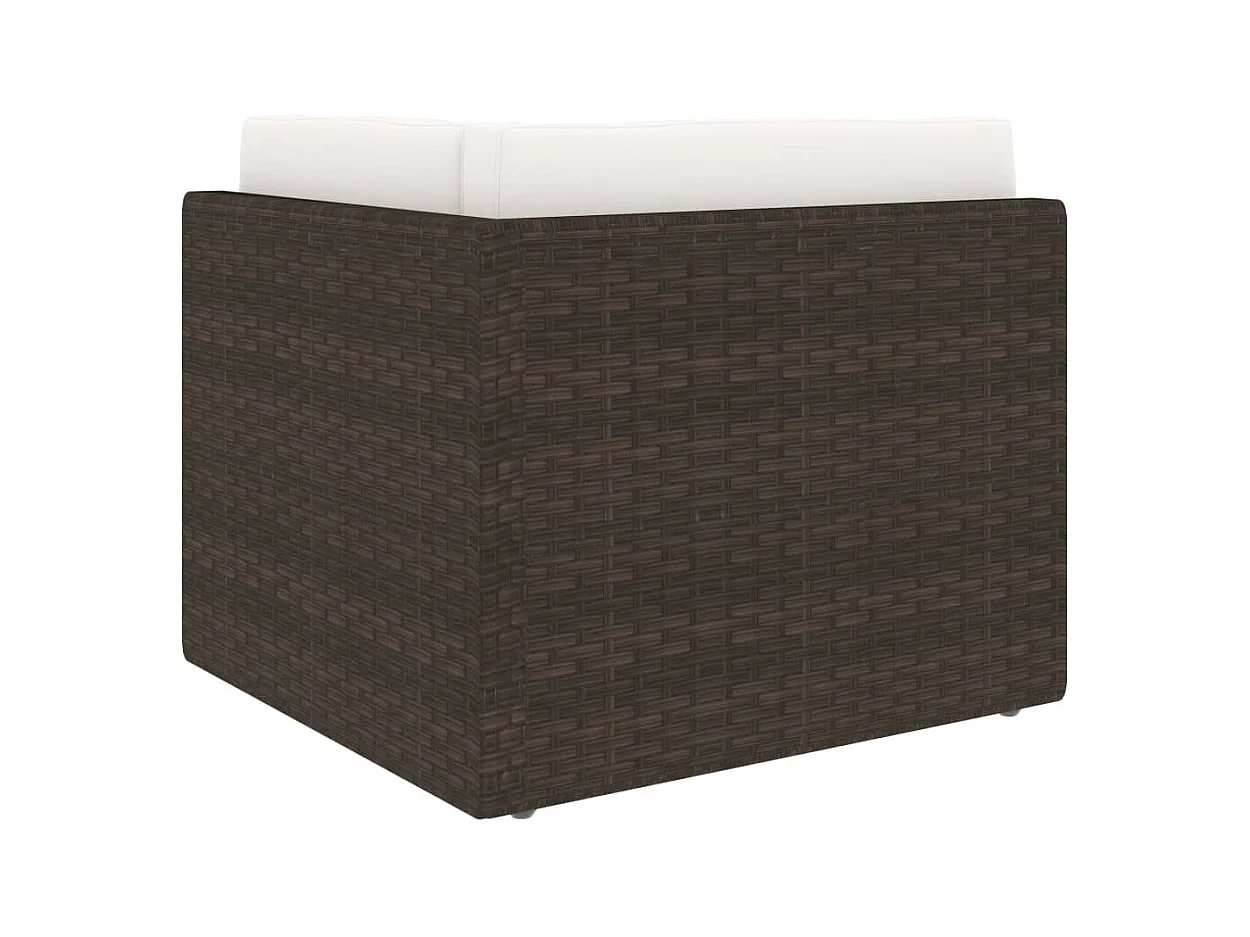 Salon de jardin 5 pcs avec coussins Marron Résine tressée 2