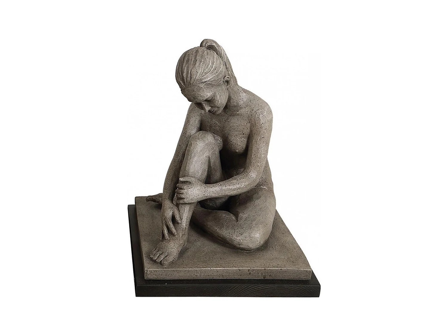 Sculpture femme assise Résine Gris - Charme Interior's