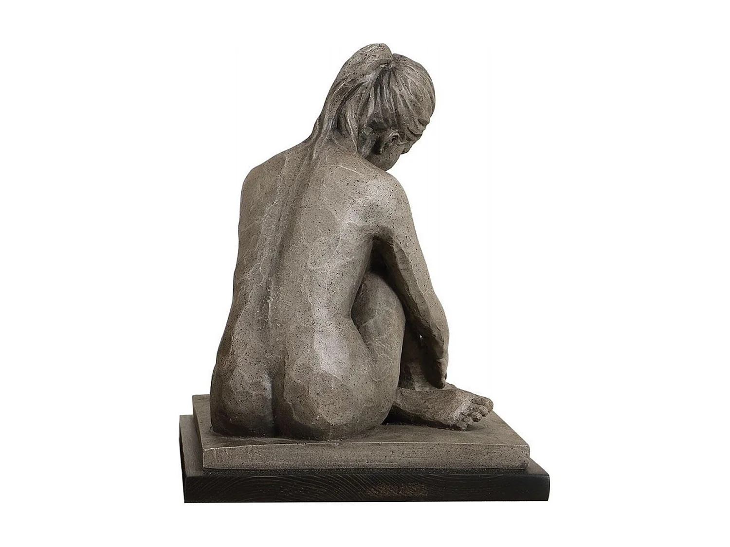 Sculpture femme assise Résine Gris - Charme Interior's