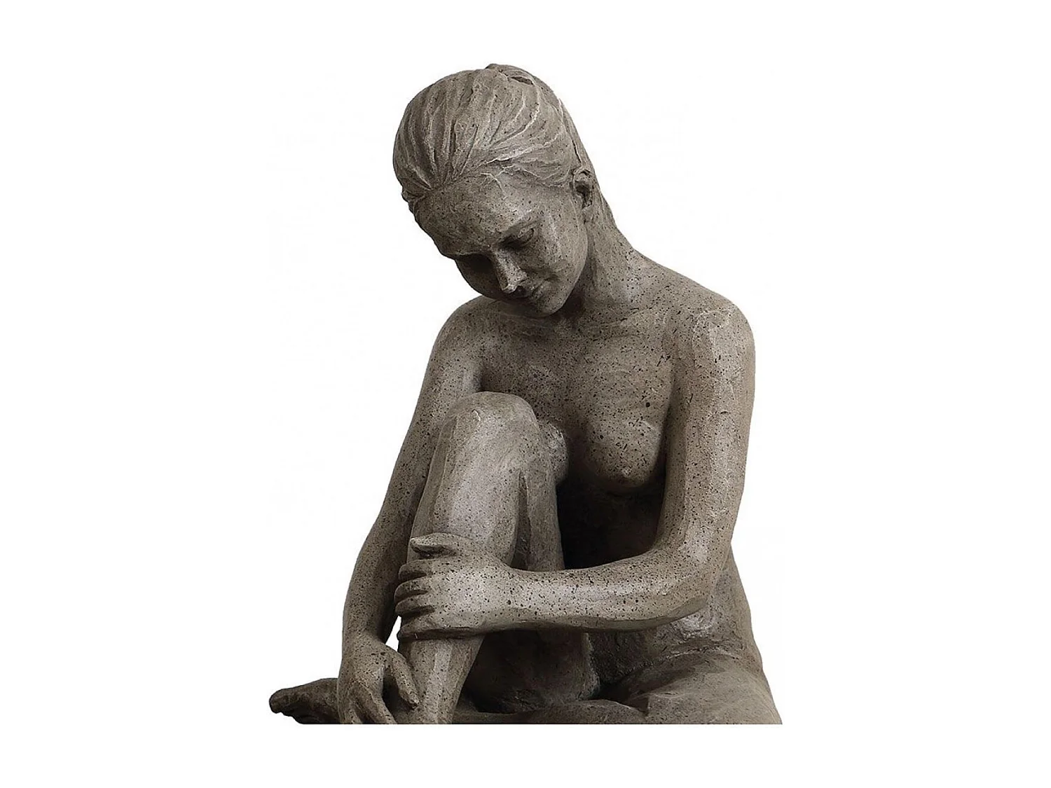 Sculpture femme assise Résine Gris - Charme Interior's