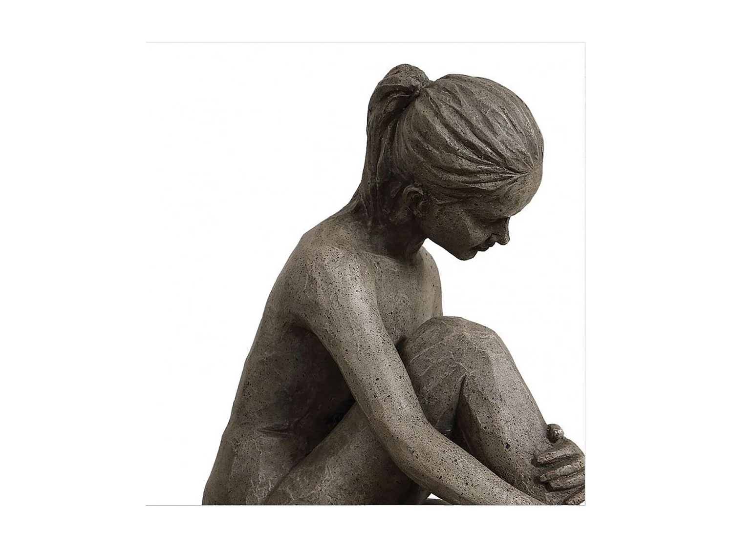 Sculpture femme assise Résine Gris - Charme Interior's