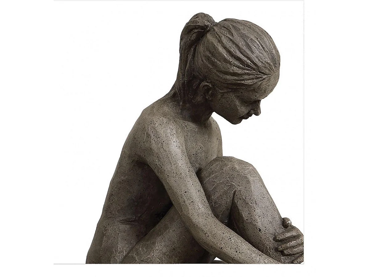 Sculpture femme assise Résine Gris - Charme Interior's