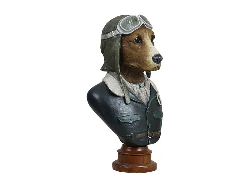 Statue chien aviateur Bois Multicolore - Sport Interior's
