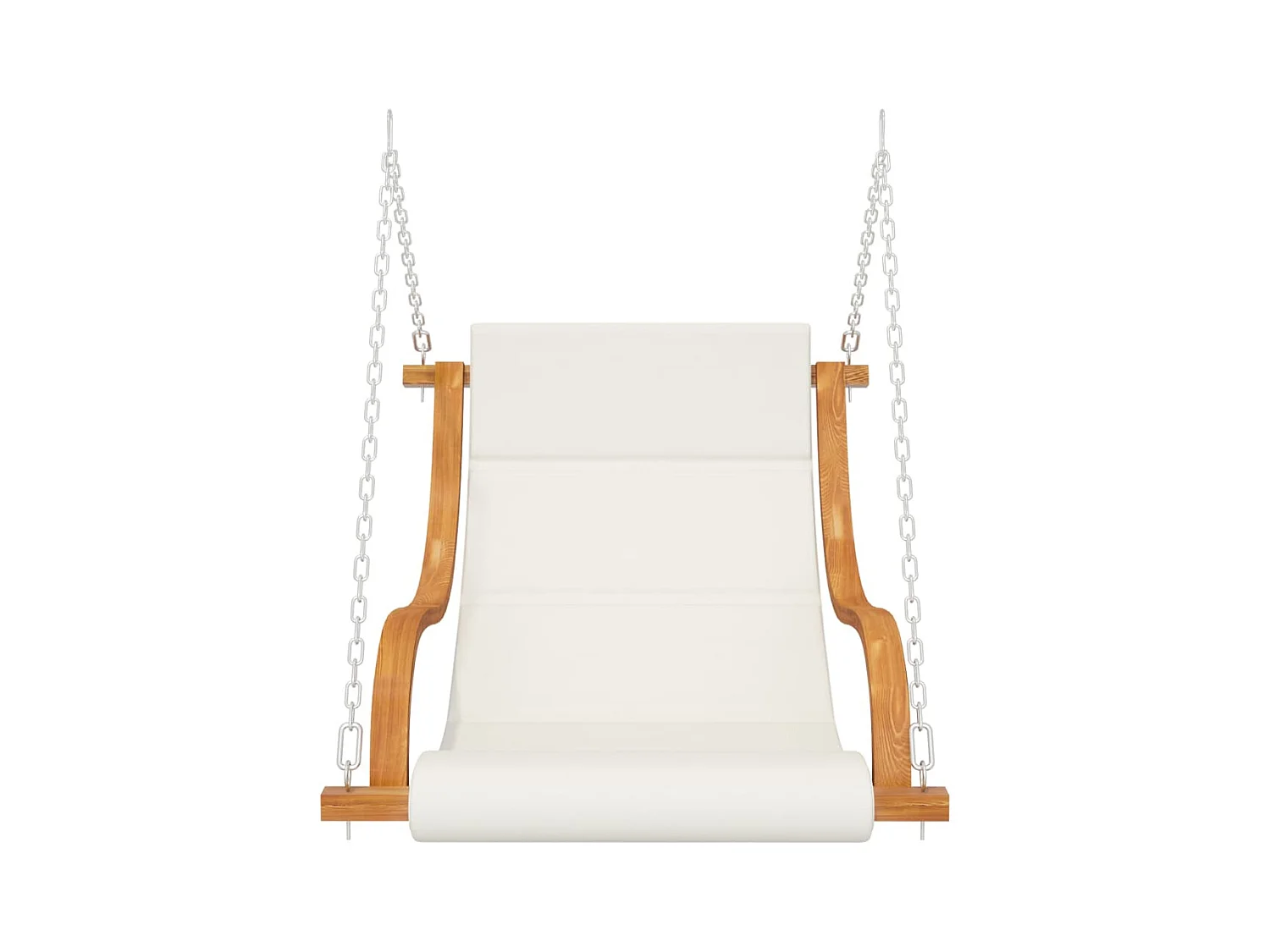 Balancelle et coussin crème Bois courbé avec finition en teck