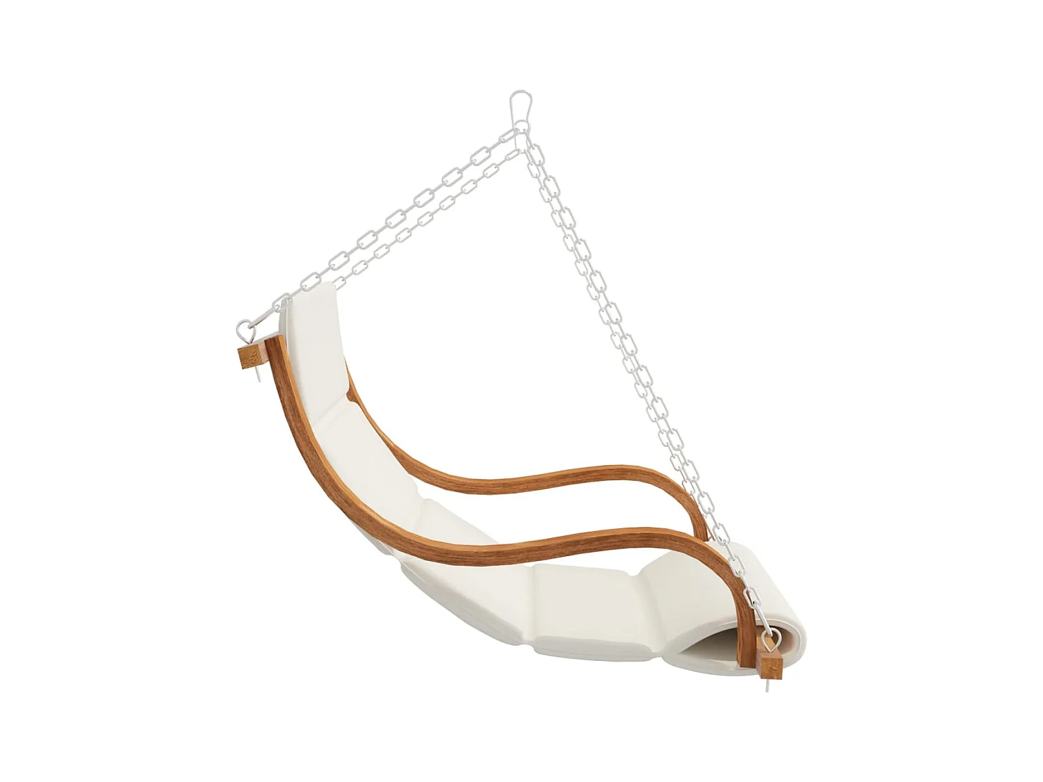 Balancelle et coussin crème Bois courbé avec finition en teck