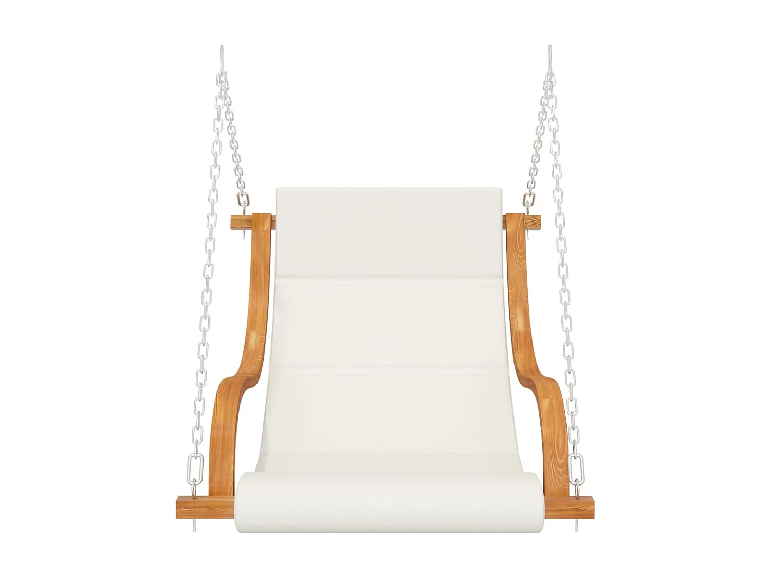 Balancelle et coussin crème Bois courbé avec finition en teck